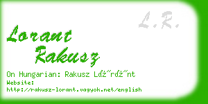 lorant rakusz business card